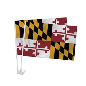 Bandera Personalizada para Ventana de Auto con Logotipo de Maryland, 12x18 Pulgadas, Doble Cara, Poliéster, Diseño Clásico, con Clip y Soporte para Deportes - Product Image 1