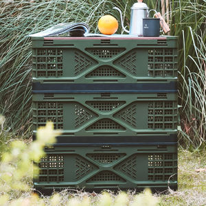 Bacs empilables pliables <span class=keywords><strong>avec</strong></span> Logo personnalisé, caisse mobile en plastique, <span class=keywords><strong>couvercle</strong></span> en bois, boîte <span class=keywords><strong>de</strong></span> <span class=keywords><strong>Transport</strong></span> <span class=keywords><strong>de</strong></span> stockage en plastique - Product Image 2