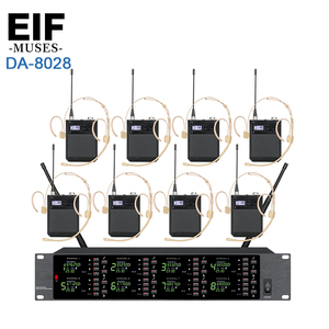 Sistema de Micrófono Inalámbrico UHF de 8 Canales, Transmisor de Bolsillo de 640-690 MHz, Pantalla LCD, Alcance de 80 M, para Discursos en Escenario - Product Image 1