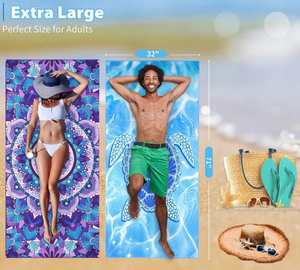Toalla de Playa de Microfibra Personalizada, 71 x 32 Pulgadas, Extra Grande, Ligera, Antiarena, Delgada, Ideal para Piscina, Natación, Gimnasio, Yoga, Camping, Vacaciones - Product Image 4
