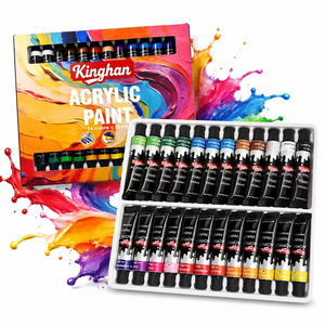 Juego <span class=keywords><strong>de</strong></span> Pintura Acrílica <span class=keywords><strong>de</strong></span> 24 <span class=keywords><strong>Colores</strong></span> <span class=keywords><strong>de</strong></span> 12 ml con Caja con Orificio para Colgar, para Pintura Profesional y Arte en Lienzo, Alta Pigmentación y Resistencia a la Luz - Product Image 1