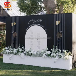 Grande toile de fond de mariage noire lisse mur de toile de fond détachable en acrylique de construction robuste pour la fête de mariage - Product Image 5