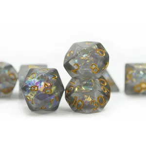 Dados de pedra preciosa natural Dnd gravados dados de vidro Dnd colorido conjunto de dados poliédricos de pedra artesanal para jogos de mesa