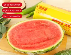 Custom Transparent PVC Food Grade 10mic Elastic Stretch Film Roll For Vegetable Fruit Strawberry