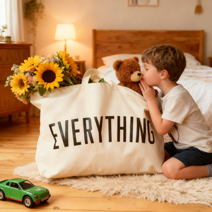 Túi Tote mua sắm bằng vải canvas cotton cỡ lớn, siêu lớn, khổng lồ, thân thiện với môi trường, dành cho nữ, in logo tùy chỉnh - Product Image 5