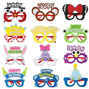 Ychon 2024 New birthday party decoration funny glasses cartoon animal birthday glasses children and adult photo props