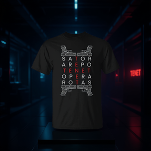 Camiseta con diseño de cartel de película de Tenet Square Pistols Sentence Palindrome - Product Image 3