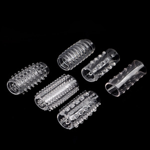 Auster Medical Devices Crystal Caterpillar Ensemble de 6 anneaux péniens en caoutchouc souple transparent pour retarder l'éjaculation - Product Image 4