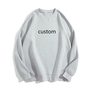 Wholesale Oversized Polyester Cotton Crewneck Sweatshirt Customizable Logo 3D Embroidery Print Breathable Regular Hoodie for <b>Men</b> - Product Image 1