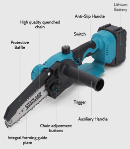 Personalizado Woodcutting Máquina 6 polegadas Alta Árvore Poda Chain Saw Portátil Sem Fio Elétrica Mini Chainsaw Com Extensão Pólo