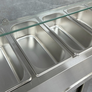 Tủ lạnh để salad, bàn chuẩn bị thực phẩm đặt hàng riêng, bàn làm việc thương mại, tủ lạnh để salad trên mặt bàn - Product Image 5