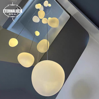 Bonne qualité Intérieur Durable Boule de verre Bureau Escalier Suspendu Monté Led Lustre Lumières