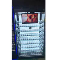 Freistehende Tabakvitrine aus Gehärtetem Glas Maßgefertigtes Bodenständer-Zigarettenregal mit LED-Beleuchtung für Convenience Stores