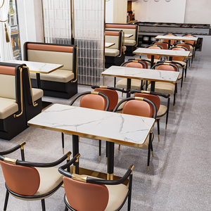 <span class=keywords><strong>Panca</strong></span> Curva Moderna di Lusso <span class=keywords><strong>con</strong></span> <span class=keywords><strong>Tavolo</strong></span> in Marmo per Caffetterie, Ristoranti, Panetterie e Locali Commerciali - Product Image 2