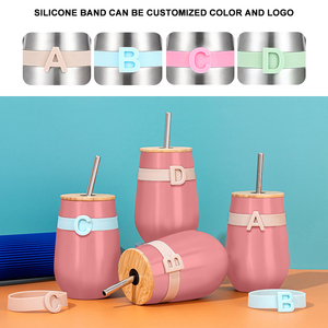 Vasos bonitos de seguridad para niños, vasos de acero inoxidable de doble pared con tapa de bambú ecológica, sin BPA, 12oz, 2022 - Product Image 6