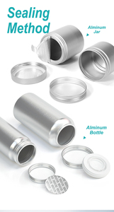Recipiente de aluminio para almacenamiento de polvo - Lata metálica apta para alimentos para suplementos alimenticios en polvo - Product Image 6