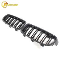 Rejilla Delantera de Doble Listón de Fibra de Carbono Real Tipo Reemplazo para BMW Serie 3 F30 Sedán 2014-2017 Rejilla de Ventilación Frontal