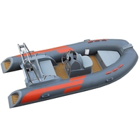 Bateau de pêche semi-rigide CE 3,9 m en PVC/Hypalon avec coque en fibre de verre, modèle 390, avec moteur hors-bord, à vendre