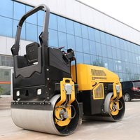 Compacteur vibrant à double tambour de 3 tonnes, à moteur diesel, autoporté, hydraulique, pour travaux sur l'asphalte et le sol