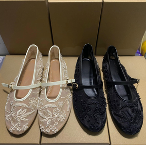 2026 Women's Summer Slip-On Shoes with Spanish Embroidery Low-Top Mesh Design Thin Heels - Product Image 2