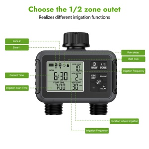 New Digital <b>Timer</b> Double Outlet Water Valve Outdoor Courtyard Smart Watering Controller Automatic Flower Watering - Product Image 5