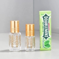 Bouteille en Verre Vintage Attar 3ml 6ml 12ml, Format Mini de Voyage Unique, Flacon Octogonal Roll-on pour Parfum et Huile Essentielle