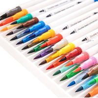 Ensemble de stylos pinceaux aquarelle à double pointe Artecho, 12 couleurs pour aquarelles, dessin au trait