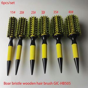 Miễn Phí Vận Chuyển Bàn Chải Tóc Bằng Gỗ Với Heo Rừng Mix Công Cụ Tạo Kiểu Nylon Bàn Chải Tóc Tròn Chuyên Nghiệp GIC-HB505 (6 Cái/bộ) - Product Image 4