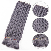 165g 82 pouces Jumbo Yaki Ombre X Cheveux synthétiques pré-étirés pour tresses au crochet, extensions ultra-tressées pour personnes noires