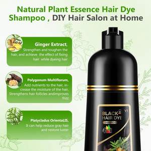 100% Natural Herbal <span class=keywords><strong>3</strong></span>-en-1 Crema Fórmula Negro Marrón Oscuro Ginseng Champú Semipermanente de 10 minutos para la reparación rápida del tinte - Product Image 5