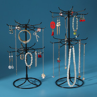 Présentoir à bijoux en fer forgé créatif à 2 niveaux pour colliers, bracelets, boucles d'oreilles, pendentifs, bagues et joncs, organisateur de bijoux