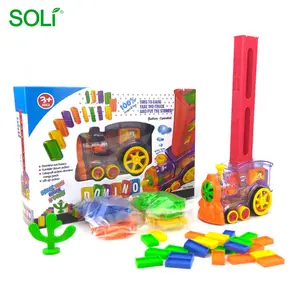 Domino Train Electric Building Block Set Building and Stacking Train Model Toys for Kids Window Box Easy Newest Playing