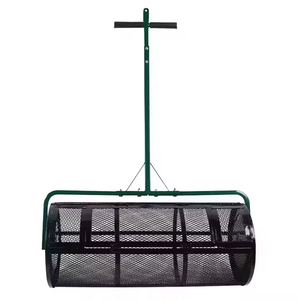 Retourneur et épandeur de compost manuel en métal, rouleau épandeur de gazon avec poignée en T, maille métallique durable NOIR LT LT-41 - Product Image 3