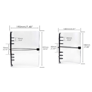 A5 A6 Ringbuch-Einband Schwarz, Notizbuch-Hülle aus dickem PVC, <span class=keywords><strong>Journal</strong></span>-Planer-Einbände, transparenter Budget-Ordner mit Gummibandverschluss - Product Image 2