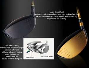 Ensemble de golf professionnel pour hommes, manche en carbone haute performance, driver en alliage de titane avec poignée en caoutchouc souple antidérapante et sac de luxe - Product Image 4