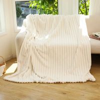 Polyester Double face plissé vison en peluche Stretch polaire fausse fourrure jeter couverture lapin en peluche fausse fourrure jeter couverture pour l'hiver