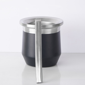 Tasse à vide en acier inoxydable à double paroi de 8oz Yerba Mate <span class=keywords><strong>Gourde</strong></span> avec Bombilla Set Water Thermos Cup Yerba Mate Yerba Mate Cup - Product Image 3