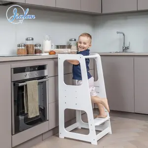 Sgabello da cucina in legno per bambini mobili Montessori sedia da cucina sgabello per l'apprendimento con torre di apprendimento regolabile per i più piccoli