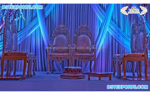 Conjunto de sillas de boda al aire libre, conjunto de Mandap con temática de boda india, Sankheda, Mandap Vidhi, tradicional, color blanco - Product Image 2
