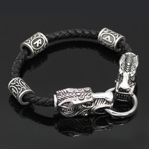 Catena Mano Testa <span class=keywords><strong>Serpente</strong></span> Bracciale Vichingo Vintage Tono Argento Lega Imbracatura Anello Dito Gioielli Unisex Ingrosso - Product Image 1