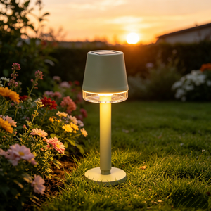Lampe de table solaire en plastique durable OEM/ODM avec anneau transparent et fonction rechargeable pour allées extérieures en gazon - Product Image 3
