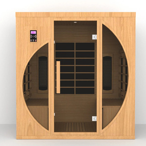 Vente directe d'usine, sauna infrarouge en bois massif de type hemlock avec panneau de commande informatique pour 3 à 4 personnes, utilisation en intérieur - Product Image 3