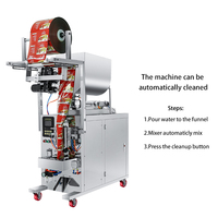 Máquina automática para envasar en sobres salsas de maracuyá, kétchup, salsa de chile, mermelada y pasta, con sellado posterior y equipo de llenado y sellado.
