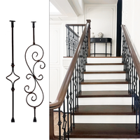 Balustrade d'escalier en fer forgé massif de type S, design moderne, 1/2''*44'', pour villa, appartement, hôtel