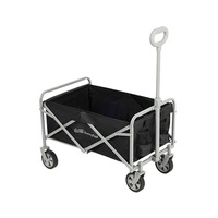 Chariot de camping pliable SunnyFeel à trois roues en métal, chariot portable pour le shopping et les outils