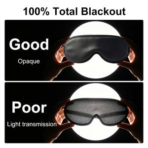 Masque de sommeil <span class=keywords><strong>3D</strong></span> occultant à 100 % CM avec coque profilée en mousse à mémoire de forme, logo personnalisé, respirant, pour le voyage - Product Image 3