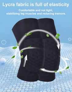 Genouillères de protection anti-collision en nid d'abeille pour le volleyball et le basketball, respirantes, antidérapantes et à compression, vente en gros - Product Image 4