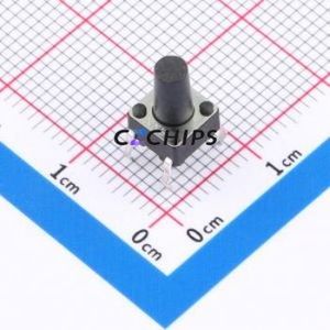 TC-1102-B-L-B Tactile Switch Through hole Component THT-4P,6x6mm Switch Single Pole Single Throw Round Button 1.6N Through Hole - Product Image 1