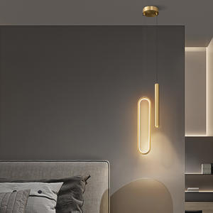 Lampe suspendue longue en fer de style américain, moderne, minimaliste, rotative, hauteur réglable, chambre à coucher, salon, personnalisée, créative - Product Image 2