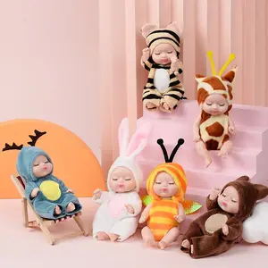 Lovely Honey Set boneka bayi perempuan, Set boneka Mini kartun edukasi mode uniseks plastik mainan di bawah 15cm